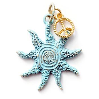 Sun Turquoise, Peace GoldBrillant, Amulet Twin
