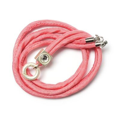 Pink silk 88, long interchangeable chain