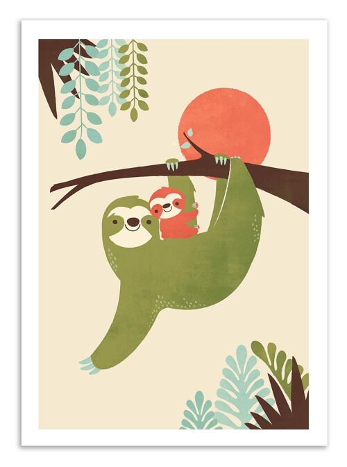 Art-Poster - Mama Sloth - Jay Fleck W17626-A3