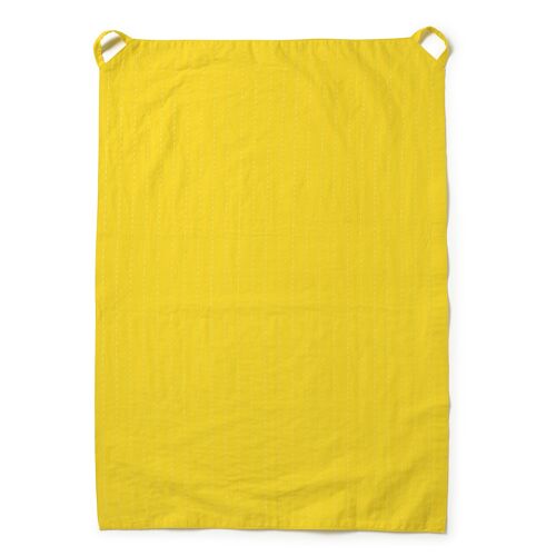 Dotted line tea towel yellow