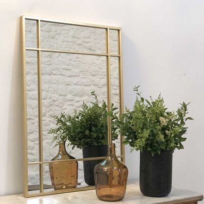 Art Deco mirror in gilded metal 97 x 67 cm - Wallis - indoor/outdoor