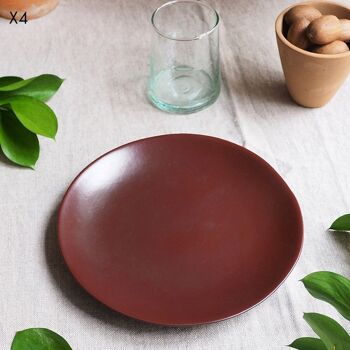 Set de 4 assiettes à dessert en céramique terracotta - Fjord 2