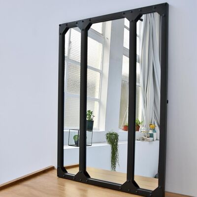 Miroir verrière atelier en métal rectangulaire noir 60 x 83 cm - Bricklane - intérieur/extérieur