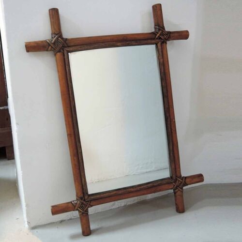Miroir rectangulaire en rotin 79 x 59 cm - Marcel