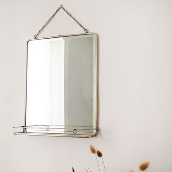 Miroir de barbier avec étagère en nickel argenté 40,5 x 52 cm - Chaumont 1