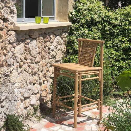 Banc pliant avec dossier en bambou naturel Taman – Decoclico