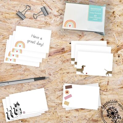 Dinky Thinkies Bestseller Bundle - Mini Message Cards, Note Cards, Notelets, Memo, Note Pad