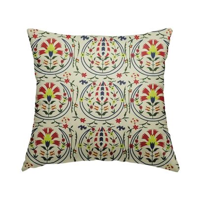 Velvet Fabric Chinese Oriental Colourful Pattern Cushions Piped Finish Handmade To Order