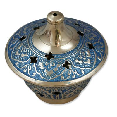Incense bowl painted brass