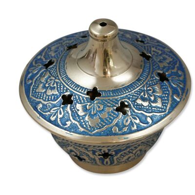 Incense bowl painted brass