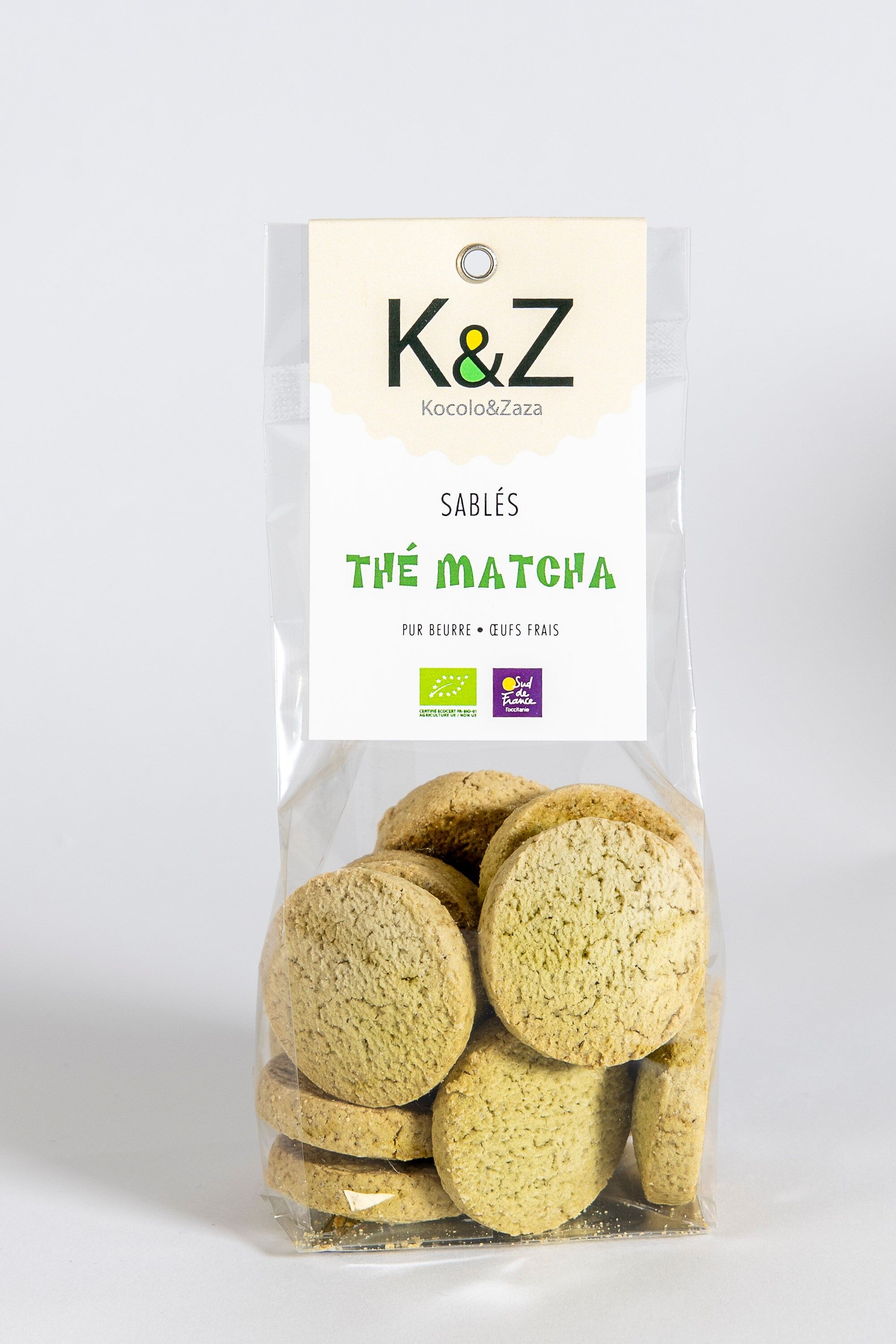 Biscuit range "Traditional Sablés" matcha tea flavor in 120g bag