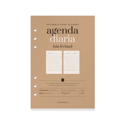 Refill agenda daily view. No dates. TO 5