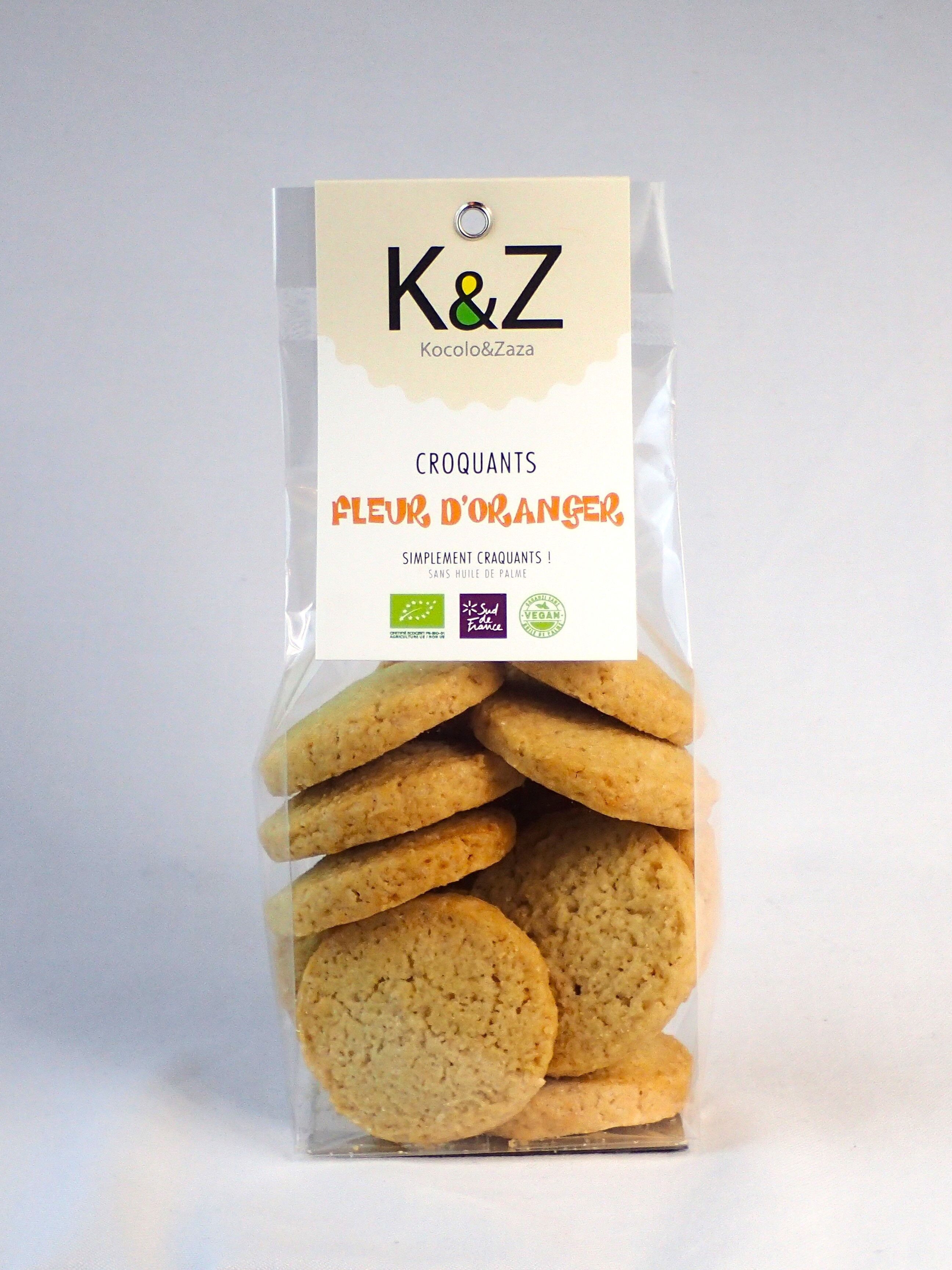 Linea di biscotti “Les Croquants Vegans” gusto fiori d'arancio in sacchetto da 120g