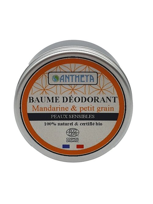 Déodorant solide au magnésium certifié Bio - Mandarine & petitgrain - Peaux sensibles