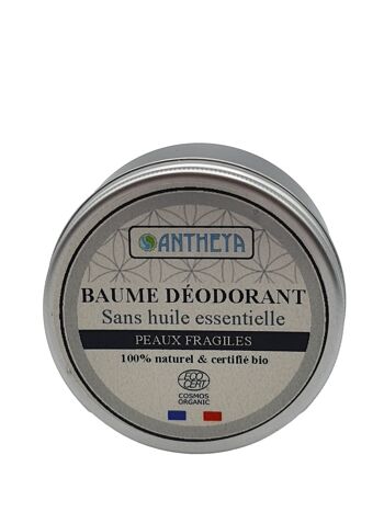 Baume déodorant solide neutre bio - Peaux fragiles - Sans bicarbonate 1