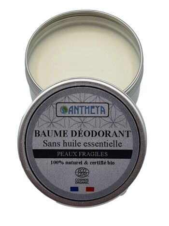 Baume déodorant solide neutre bio - Peaux fragiles - Sans bicarbonate 2