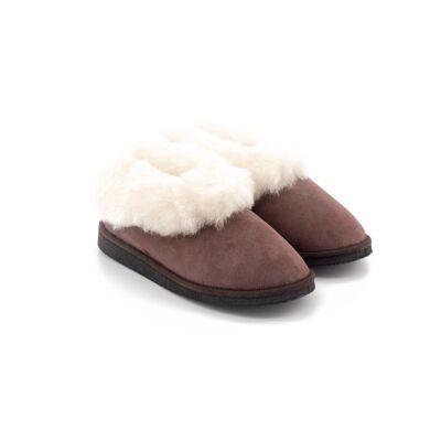 Unisex coffee sheepskin slippers