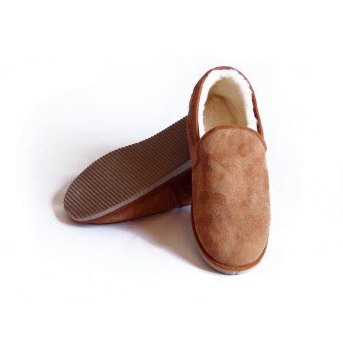 Camel sheepskin slippers