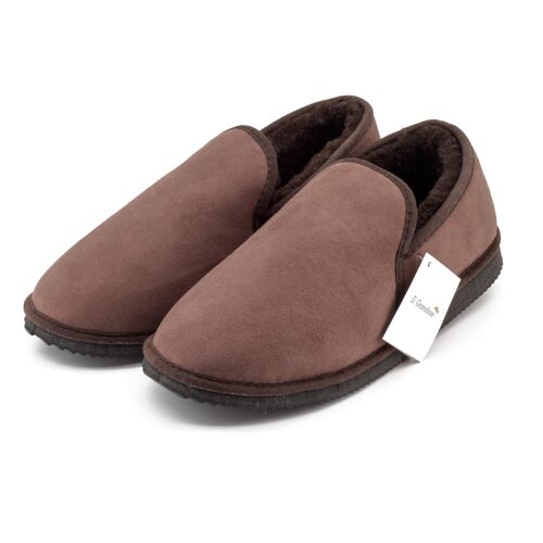 Coffee slippers in sheepskin