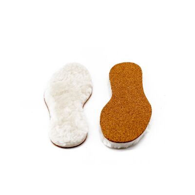 White cork sheepskin soles