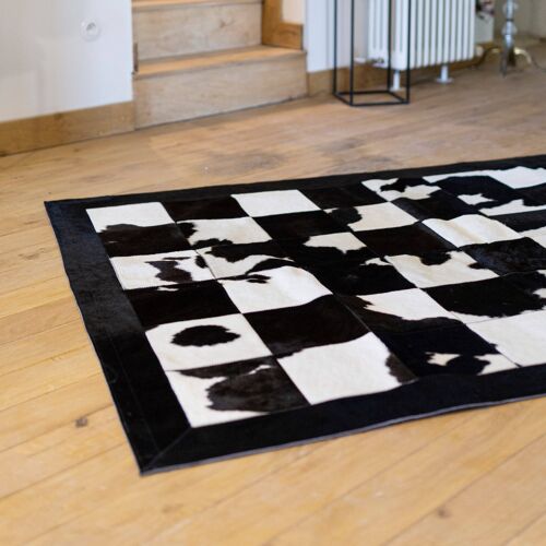 Black and White Patchwork Rug
