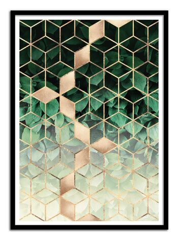 Art-Poster - Leaves and cubes - Elisabeth Fredriksson W17660 3