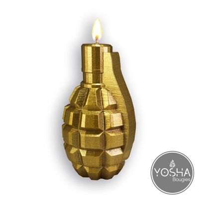 Golden pomegranate candle