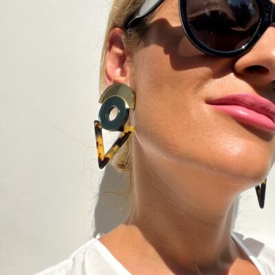 Boho Triangle Clip On Earrings, Geometric Earrings, Clip Earrings, Geometric Jewelry, Gift for Her, Made in Greece.