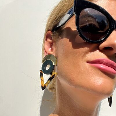 Boho Triangle Clip On Earrings, Geometric Earrings, Clip Earrings, Geometric Jewelry, Gift for Her, Made in Greece.