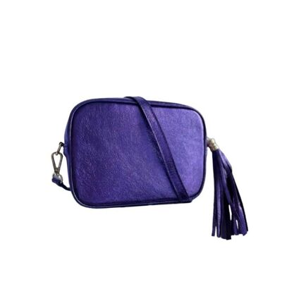 Siena crossbody bag in purple leather