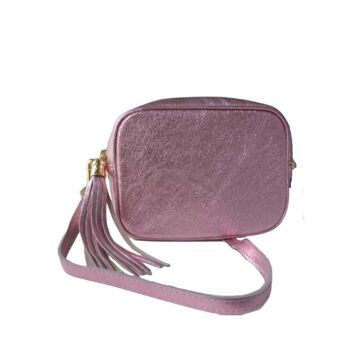 Sac bandoulière Siena en cuir rose 2