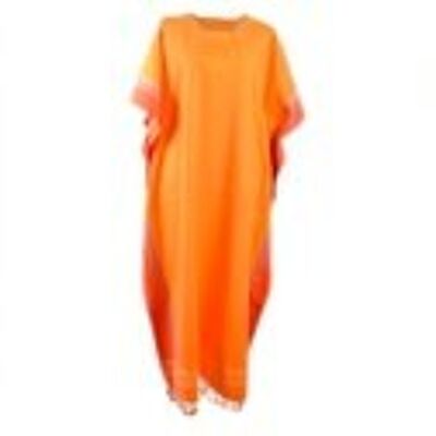 Kikoy Kaftan mit Stickmuster orange/rot