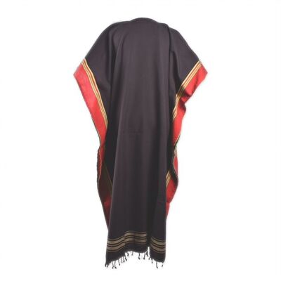 Kikoy Kaftan mit Stickmuster schwarz