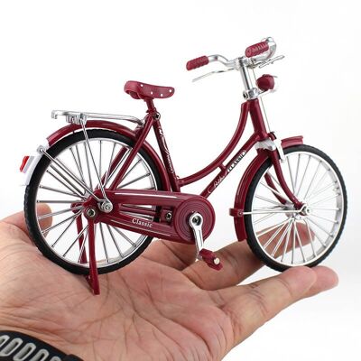 Bicicleta De Metal Fundido Con Cesta - Rojo