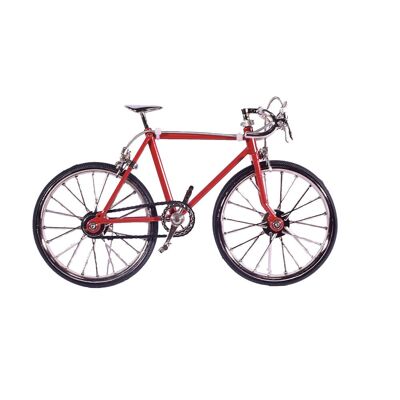 Modelo a escala de bicicleta de fundición a presión de metal rojo