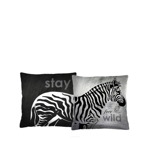 Zebra Duo Set Of 2 Home Decorative Pillows Bertoni 40 x 40 cm.