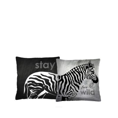 Zebra Duo Set De 2 Cojines Decorativos Hogar Bertoni 40 x 40 cm.