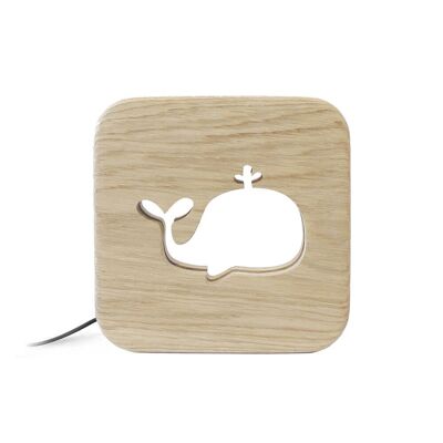 Luce notturna in legno per bambini Whale - Blumen