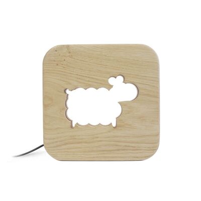 Sheep kids wooden night light - Blumen