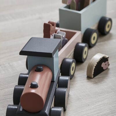 Wooden Train With Animals