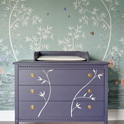 Walton Chest of Drawers - Shadow Purple with artwork