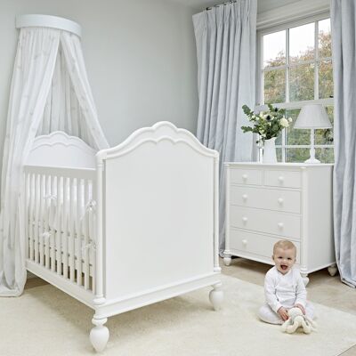 Regency Cot Bed - No Artwork - Antique White Trim - Luxury Mattress