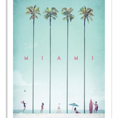 Poster d'arte - Visita Miami - Henry Rivers W17762