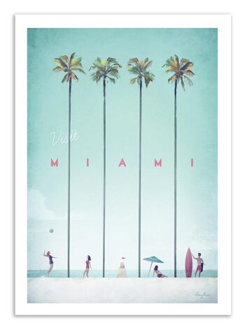 Art-Poster - Visit Miami - Henry Rivers W17762 1