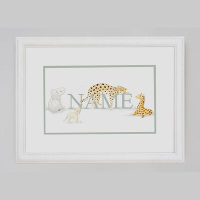 Bespoke Name Picture - Vintage Safari