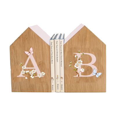 Personalised Oakhouse Bookends - Linen Blossom - Briar Pink Trim