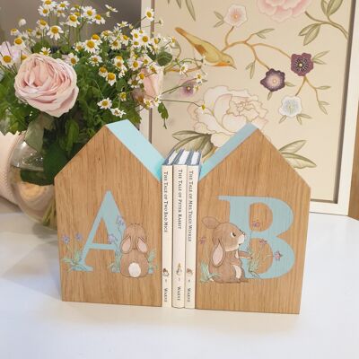 Personalised Oakhouse Bookends - Mimi and Noonoo - Blissful Blue Trim
