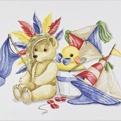 Original Watercolours Canvas - Timeless Toys - Small (30x30cm)
