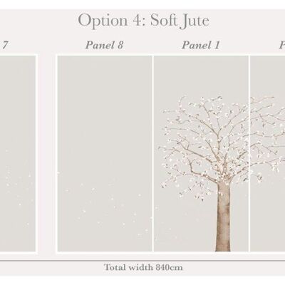 Blossom Tree & Falling Petals Wallpaper - Soft Jute - Option 4 - Set C & A