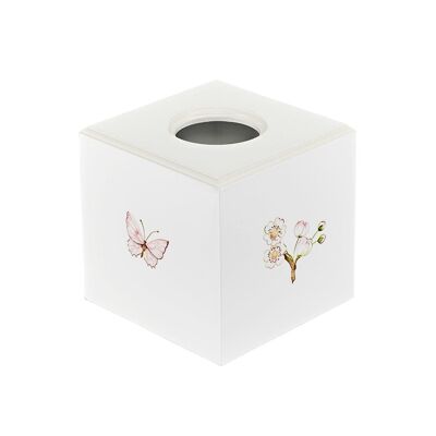 Square Tissue Box - Linen Blossom - Soft Jute Trim
